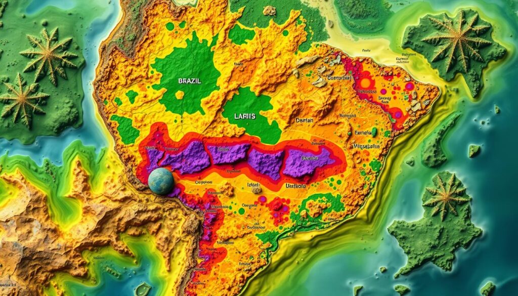 Distribuição geográfica da calcopirita no Brasil