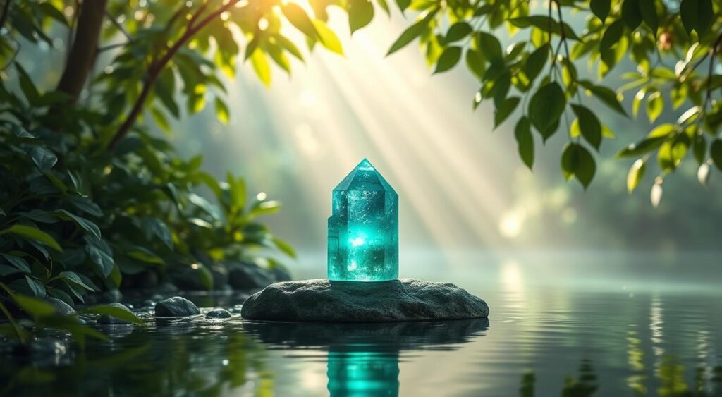 Cianita Verde na meditação
